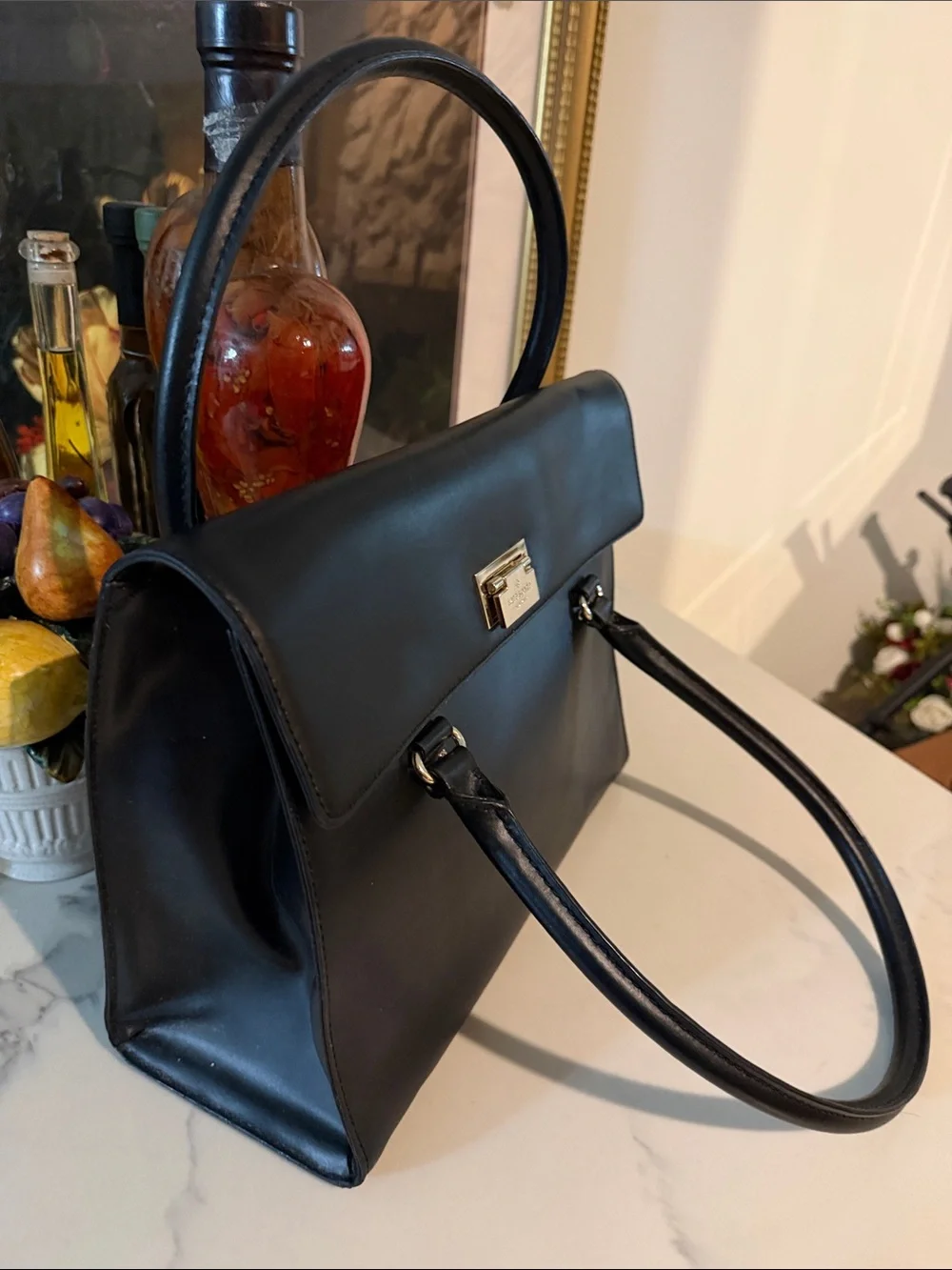 kate spade Black Leather Briefcase with Gold Hardware Open to Offers!